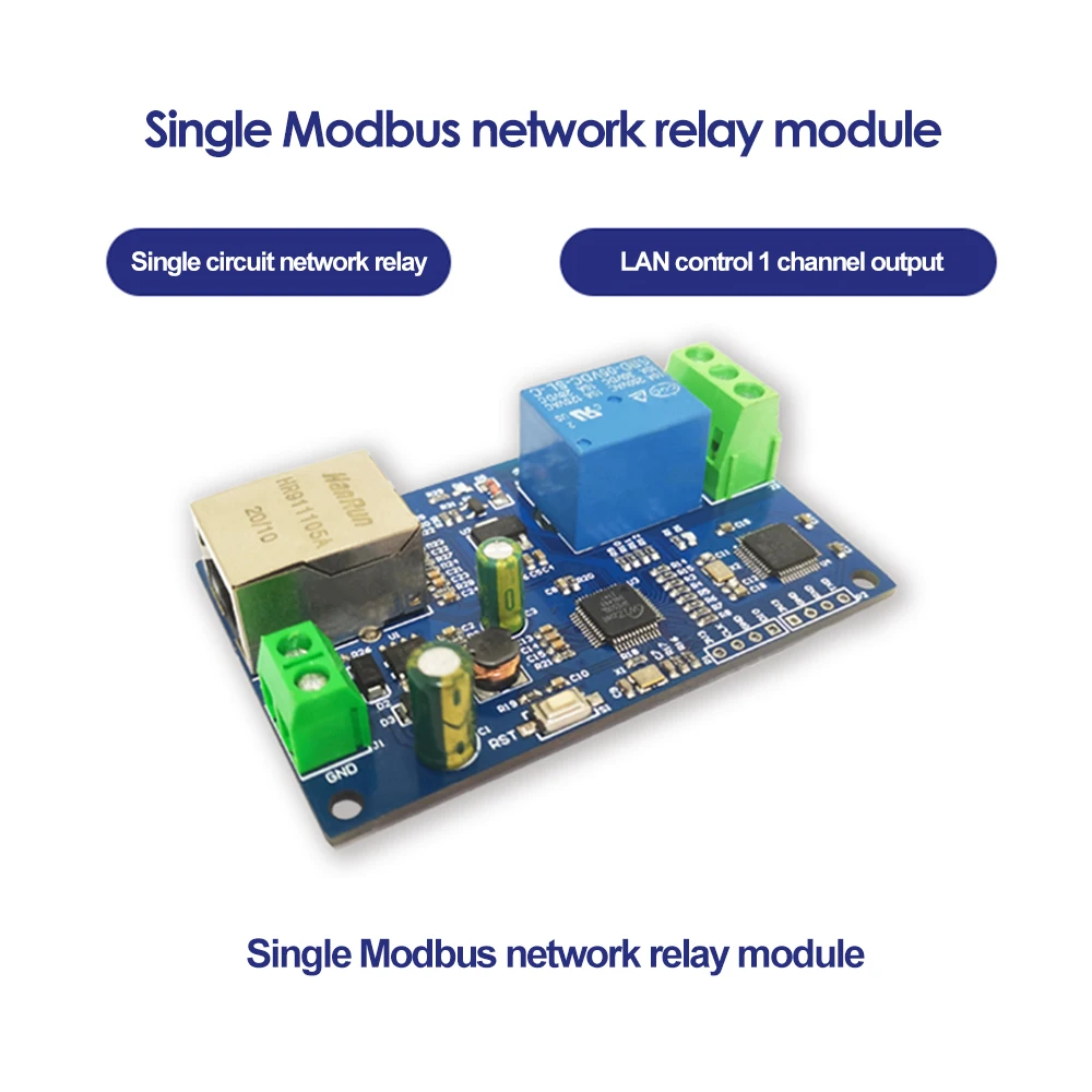 Купи Modbus RTU Ethernet Relay Module 32bit Single Circuit Network Relay Module STM32F103C6T6 Support 10/100M bps rate 5V 10A/250V AC за 743 рублей в магазине AliExpress