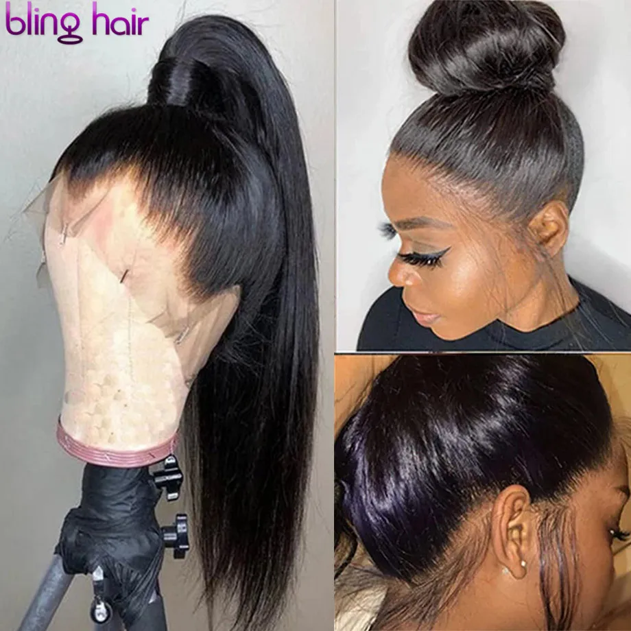 Парики из человеческих волос HD с прозрачными кружевами спереди бразильские