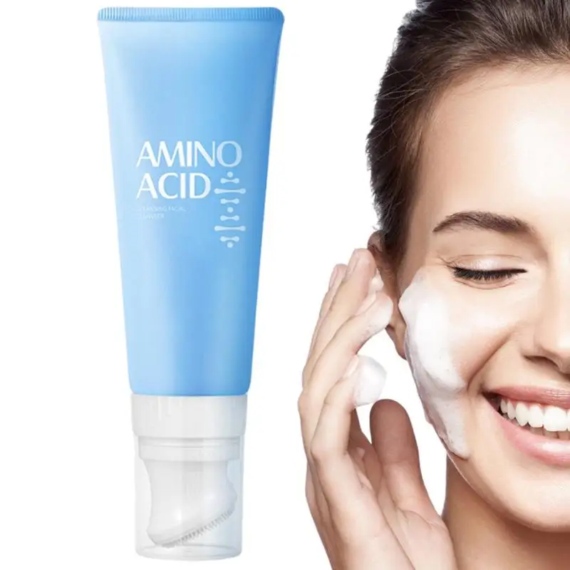 

Amino Acid Cleanser Hydrating Gentle Face Cleanser With Brush Head 120g Daily Foaming Facial Cleanser For Sensitive Skin