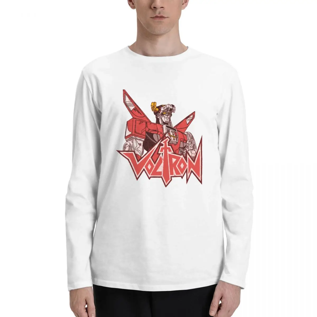 Футболка Voltron с длинным рукавом изображением робота Лев выцветающего золотого