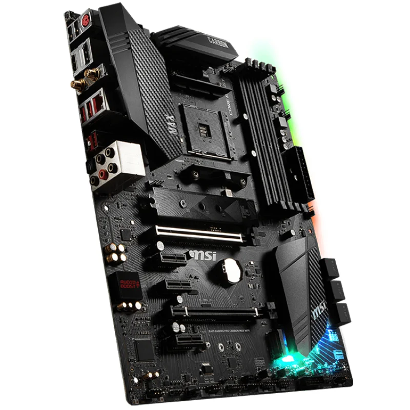Материнская плата MSI B450 GAMING PRO CARBON MAX с Wi-Fi, Игровая плата с чипсетом AMD B450, разъем AM4, поддержка процессора RYZEN 1-го 2-го и 3-го поколения