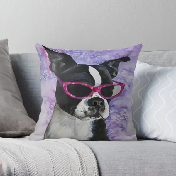 

Diva Boston Terrier Printing Throw Pillow Cover Hotel Cushion Car Throw Fashion Soft Office Comfort Sofa Pillows not include