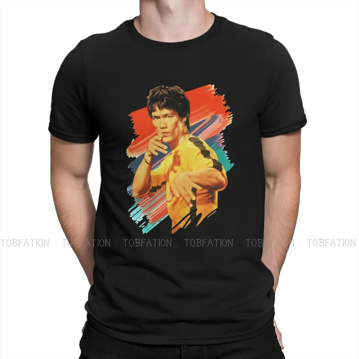 

Yellow Clothes Classic Casual TShirt Bruce Lee Martial Artist Style Tops Comfortable T Shirt Men Tee Special Gift Clothes