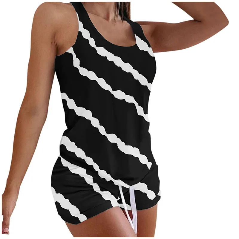 Женская одежда для сна с принтом без рукавов шорты женская сексуальный женский