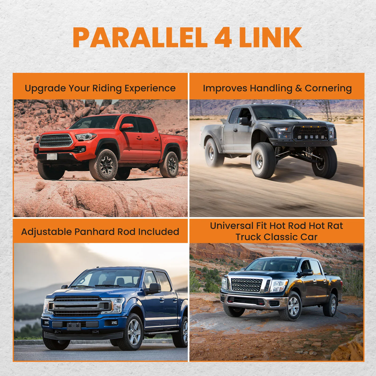 Комплект параллельной задней подвески с четырьмя 4-звеньями включая крепления