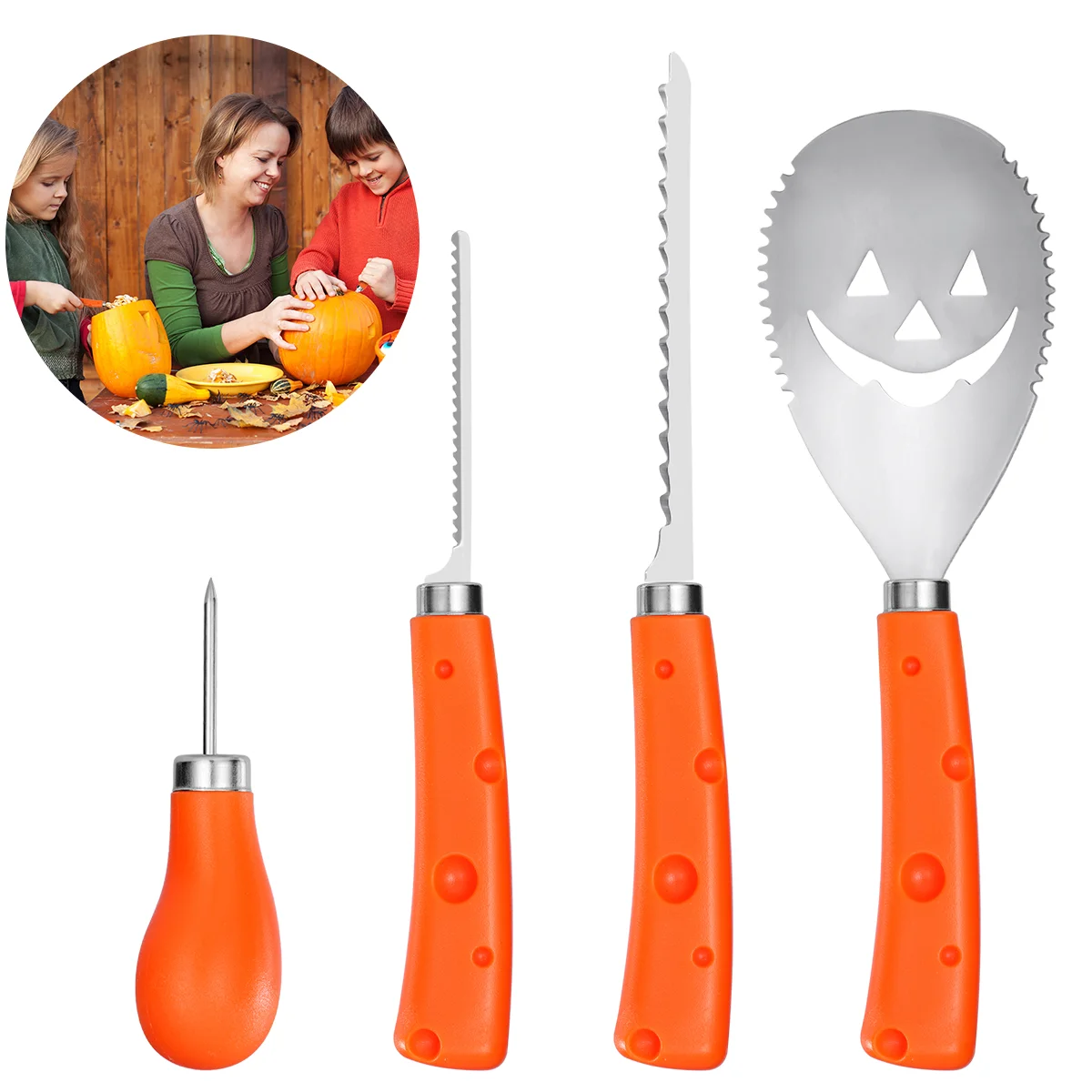 

BESTONZON 4PCS Stainless Steel Sturdy Cuttings Carving Tools for Vegetable Fruit