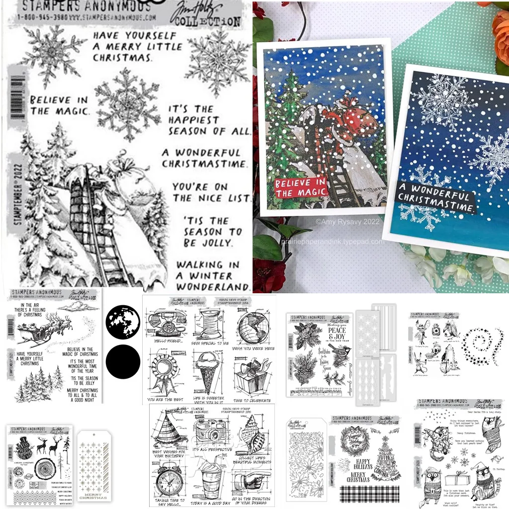 

2022 New Christmas Santa Tree Clear Stamps Metal Cutting Dies Stencil Scrapbooking Make Photo Card Tmplate Decorative DIY Craft
