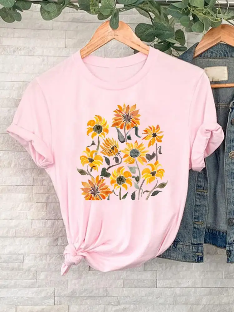 

Lovely Clothes Women Female Summer T Clothing Print Graphic 90s Style Trend Flower Tee Fashion Short Sleeve Casual T-shirts