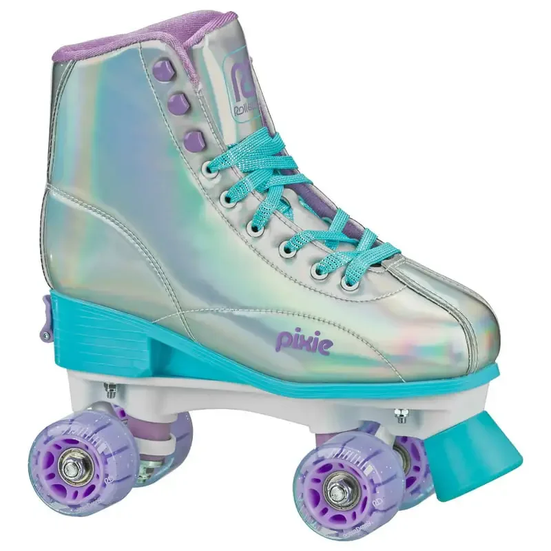 

Girls Pixie Holographic Roller Skates with Adjustable sizing (3-6)