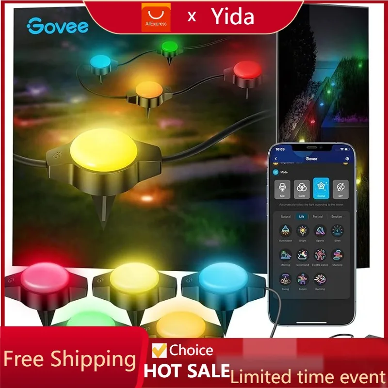 

Уличные наземные светильники Govee, уличное украшение на Хэллоуин, IP67, низковольтные дорожные светильники 50 футов