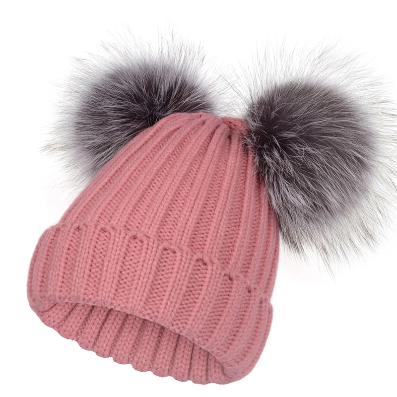 Европейская и американская новая негабаритная шапка с двойным мехом вязаная