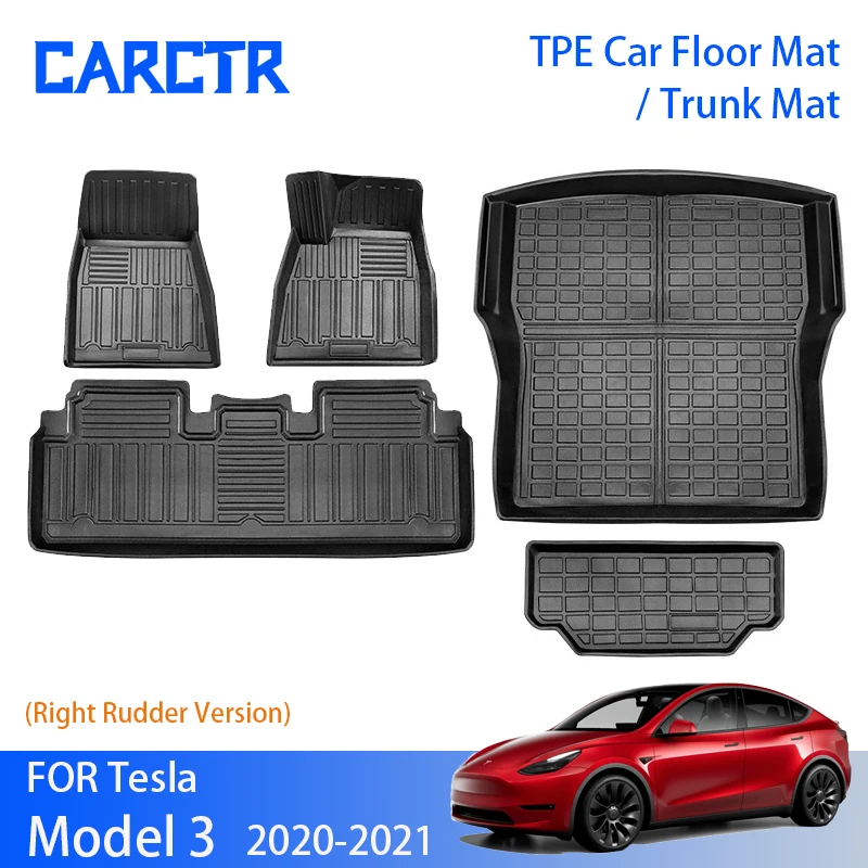 

TPE Car Floor Mat for Tesla Model 3 2020-2021 Right Hand Drive Car Trunk Organizer model 3 trunk mat Interior Accessories
