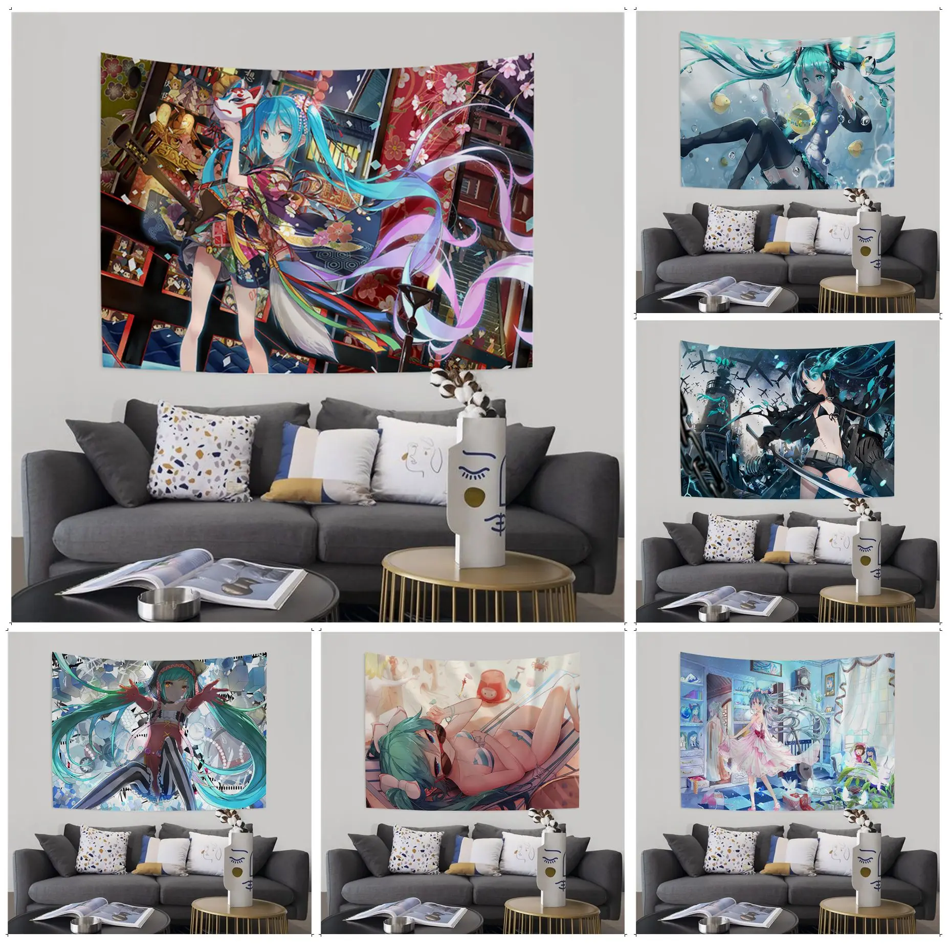 

Bandai Hatsune Miku Hippie Wall Hanging Tapestries Indian Buddha Wall Decoration Witchcraft Bohemian Hippie Cheap Wall Hanging