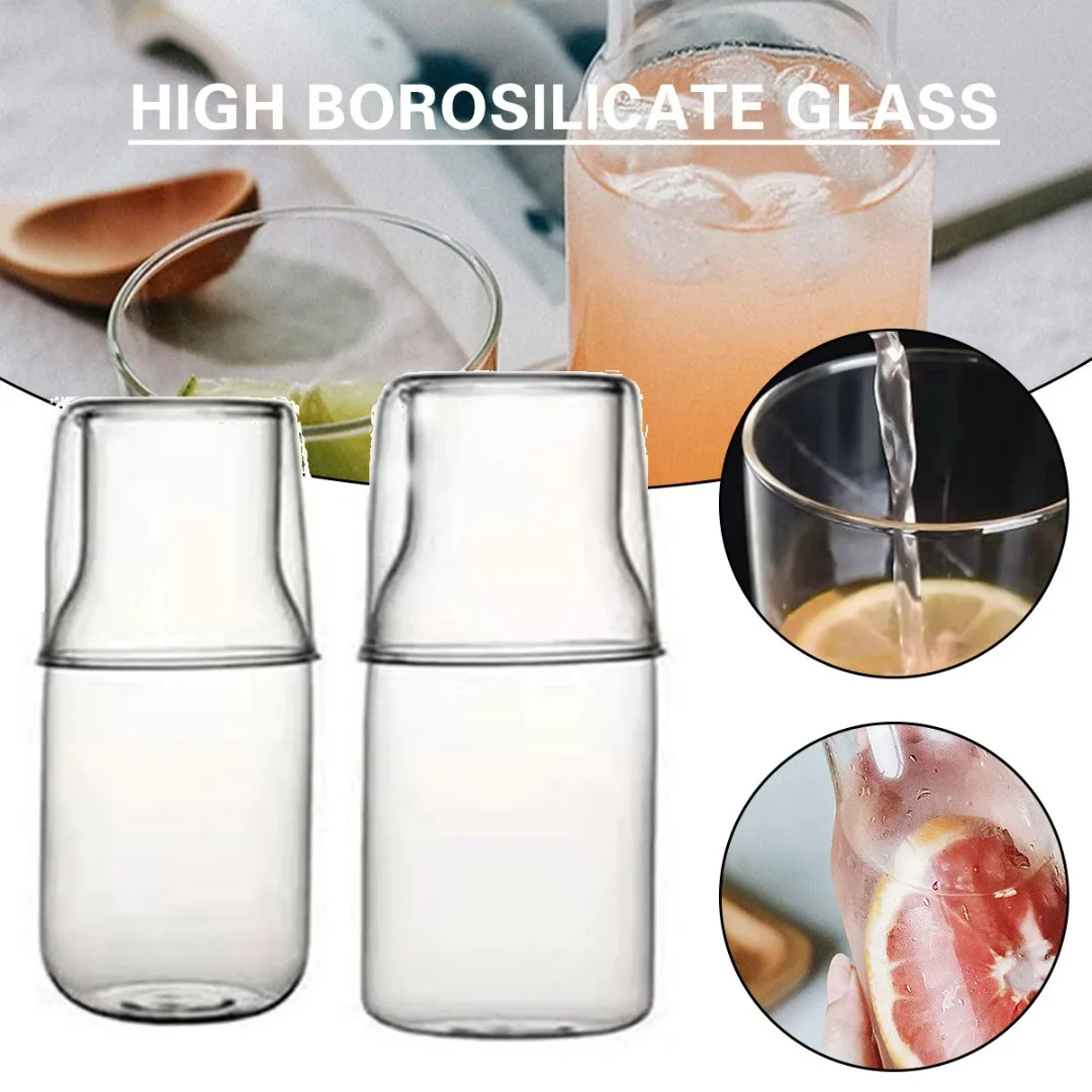 

Carafe Glass Set Clear Juice Pitcher With Tumbler Glass Juice Milk Tea Coffee Cup Durable High Borosilicate Glass Drinkware