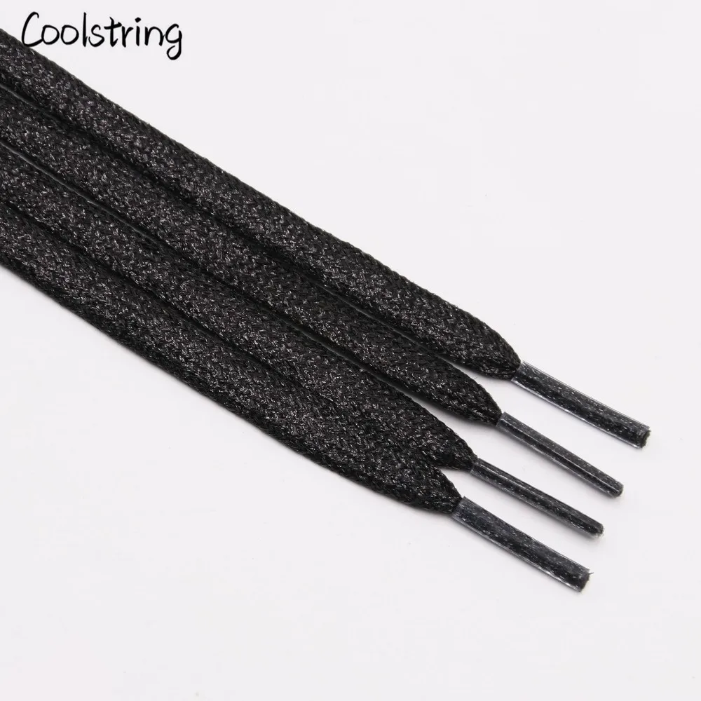 Coolstring Cool Flat Glitter Shoelaces Shiny Fashion Sparkly Shoe Laces Christmas Colors Chic Shimmering 7mm Metallic Bootlaces