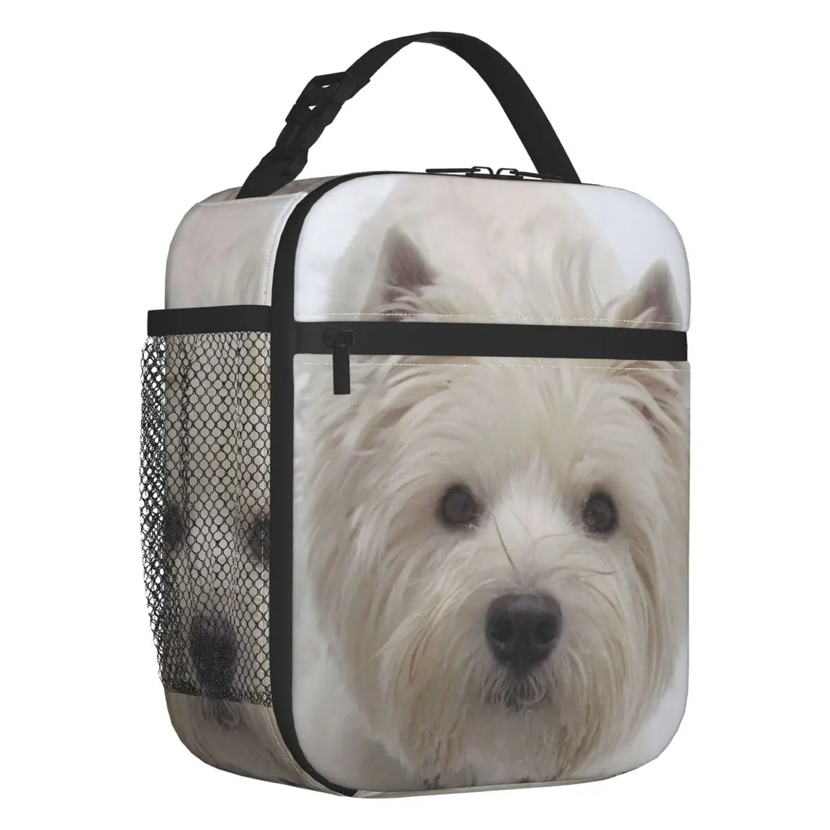 Custom Cute Westie Dog Lunch Bag Women Warm Cooler Insulated Lunch Boxes for Student School