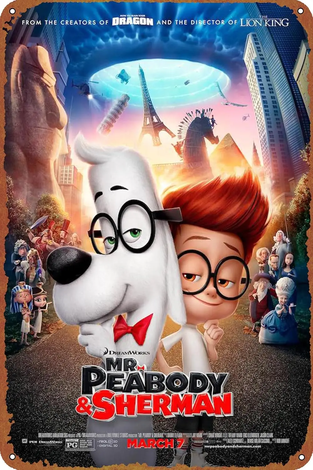 Оловянная вывеска Mr. Peabody &amp Sherman украшение винтажный металлический постер с
