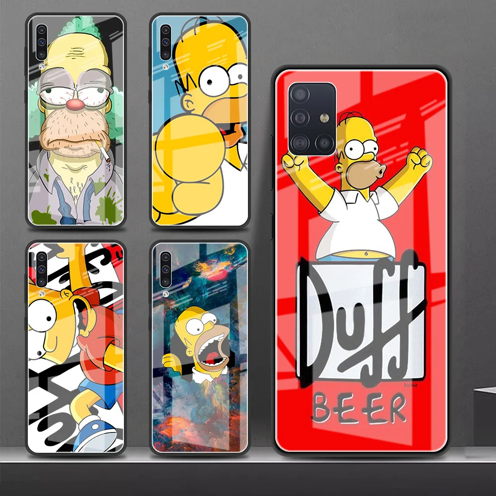 

Funny Homer J. Simpsor Case For Samsung A52 A51 A71 A50 A21s A70 A91 A12 A31 A40 A30 A53 A73 A22 Glass Phone Funda Cover Cases