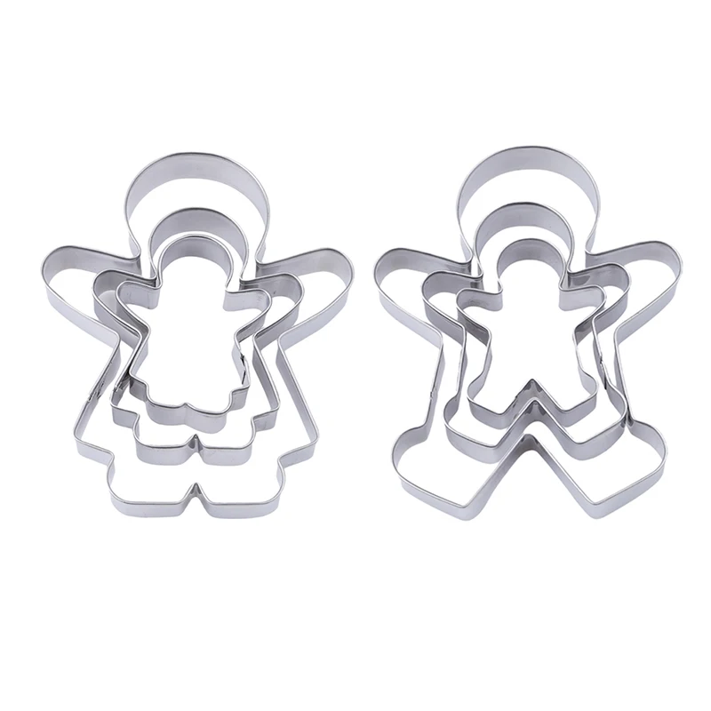 

3Pcs/Set Christmas Stainless Steel Cookie Cutter Boys Shaped Biscuit Mold Fondant Cake Decorating Tools Kitchen Mold