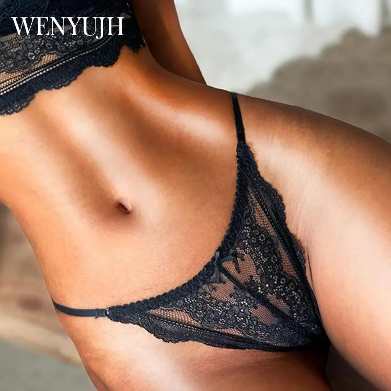 

Lace Sexy Thongs Women Panties Underwear Briefs Hollow Out Thin Strap Transparent Underpants Lingerie Girls G String Intimates
