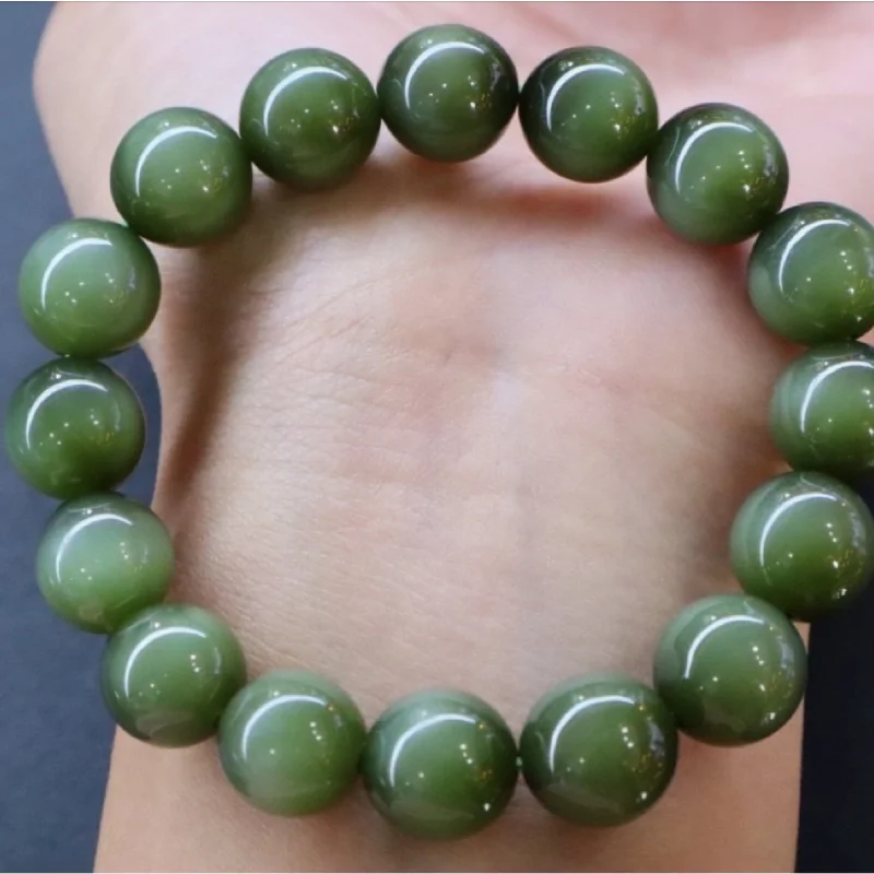 Boutique Hotan Jade Jasper Cat's Eye Hand Chain 12mm Hand Jewelry Ball Oily Collection