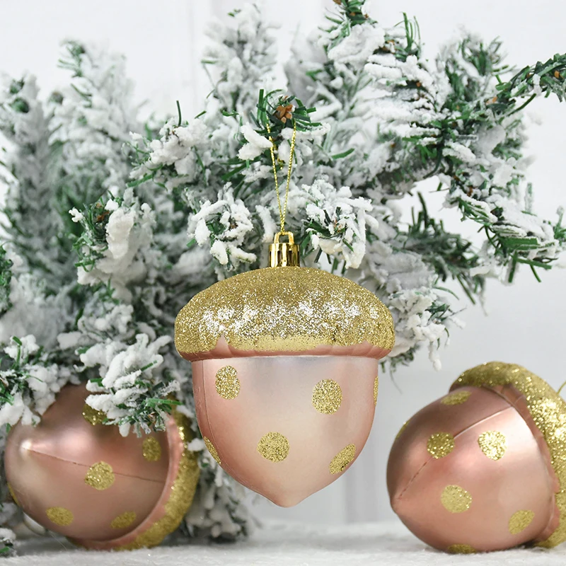 

2pcs Glitter Christmas Pinecone Plastic Ornaments Christmas Tree Hanging Pine Cones Artificial Flowers for Home Party Decoration