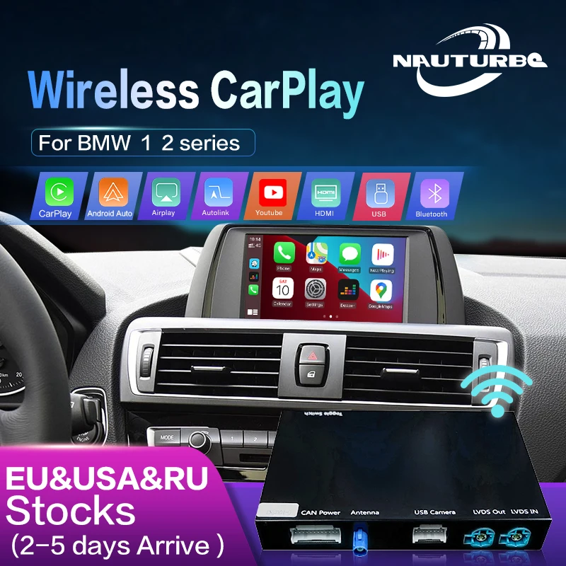 Wireless CarPlay For BMW Series 1 2 F20 F21 F22 F23 F45 2012-2020 , with Android Mirror Link AirPlay Car Play Youtube Function