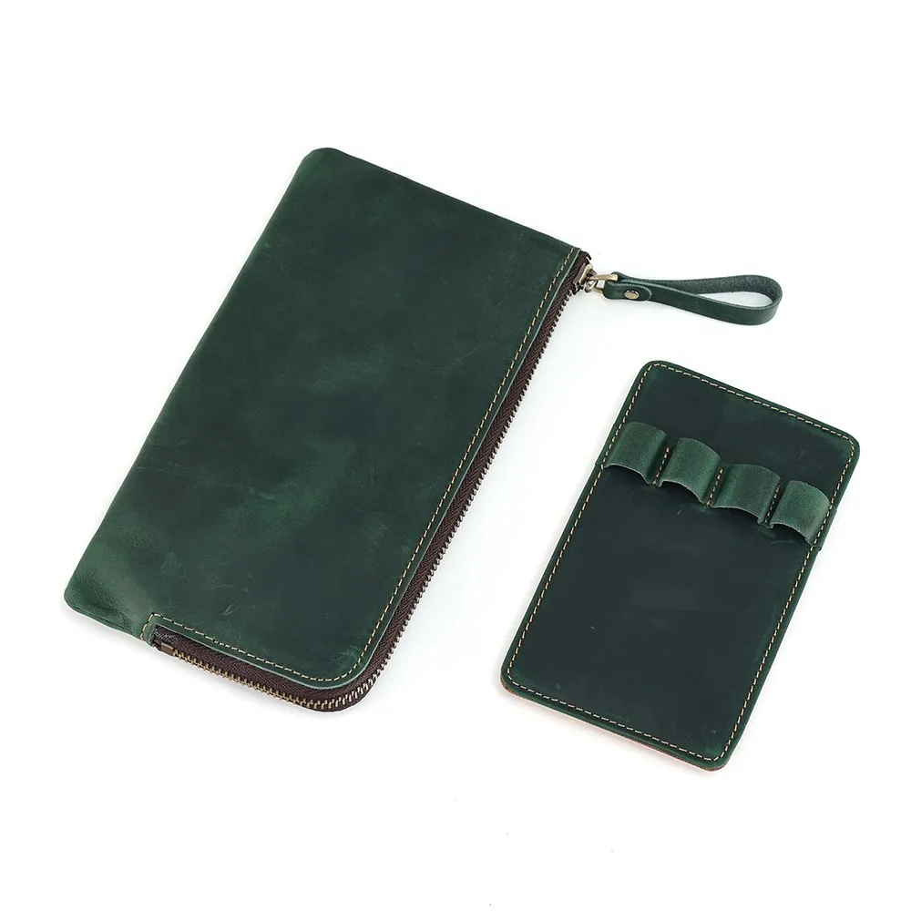 Многофункциональная канцелярская сумка JOYIR из натуральной кожи на молнии, винтажная коробка для карандашей, ручная работа, школьная, Офисная ручка, гелевый лоток для Чехол