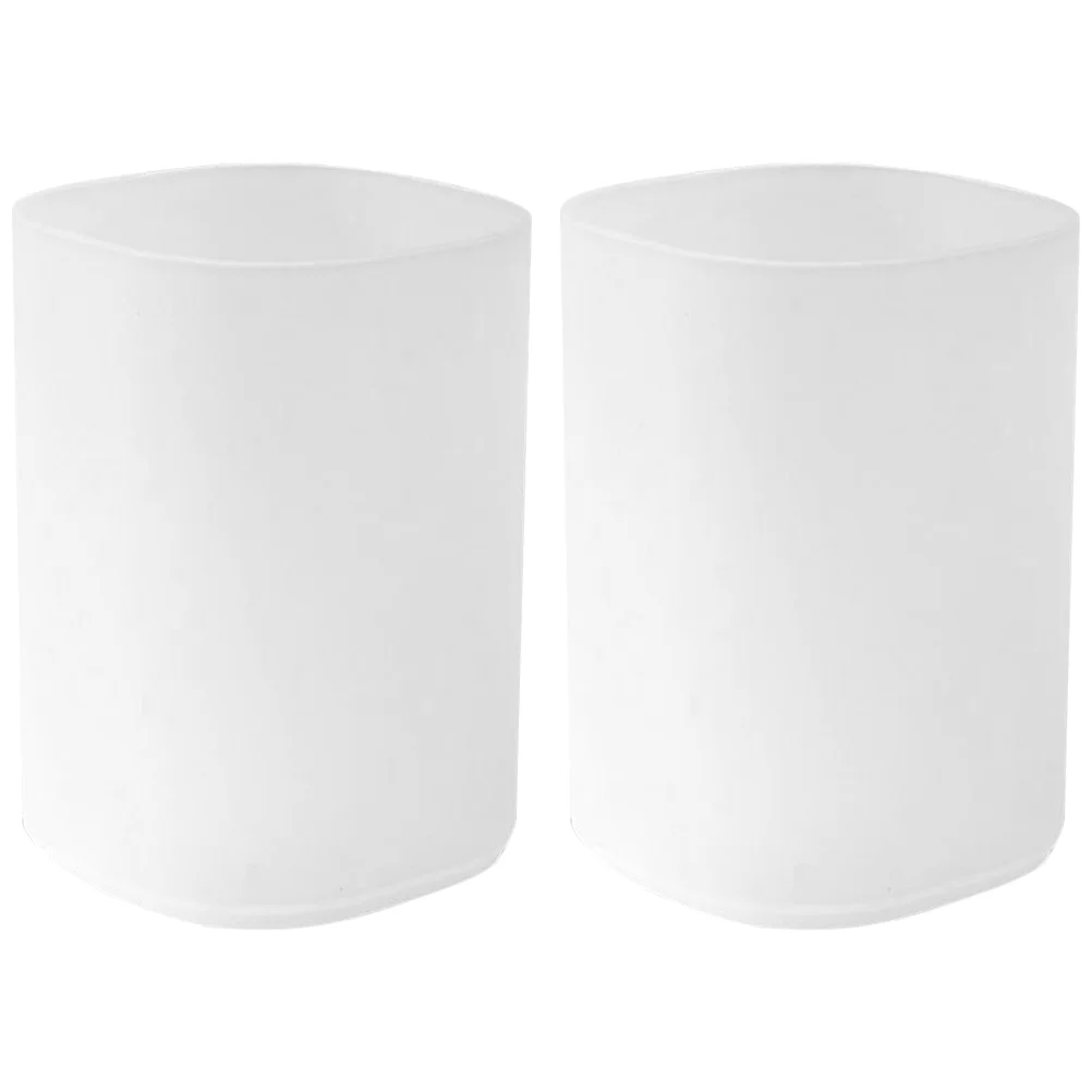 

2 Pcs Stationery Container Office Holder Desk Organizer White Plastic Student