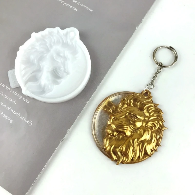 

Resin Casting Silicone Mold Lionhead-shape Keychain Pendant Jewelry Mould