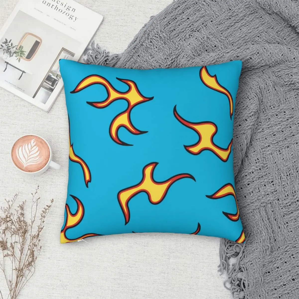 Чехол для подушки Golf Wang с рисунком пламени декоративный чехол на молнии из