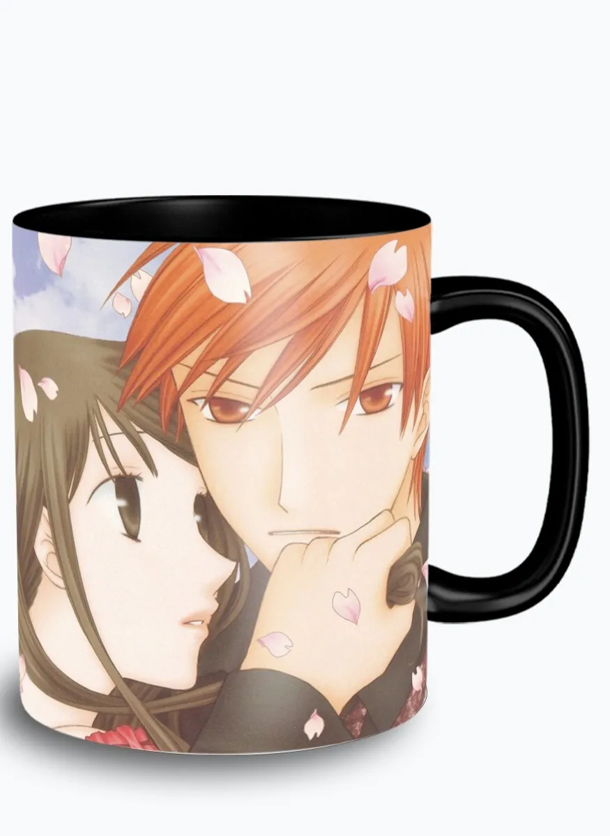 Кружка черная аниме корзинка фруктов (Тору Хонда Сигурэ Сома Юки Кё Сома) - 11082 |