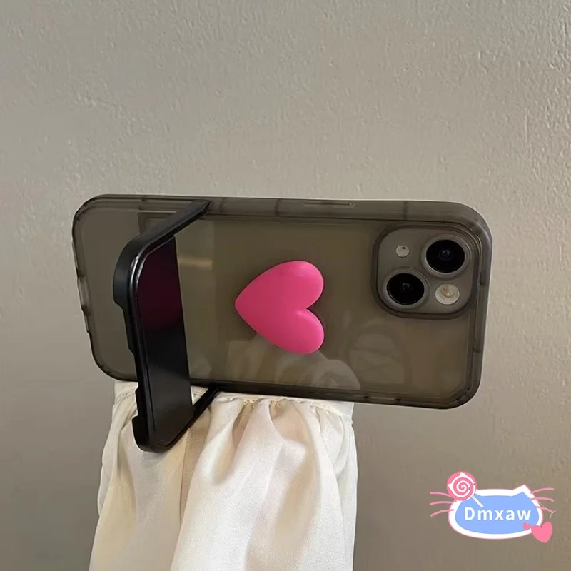Bracket Phone Case With Love Heart Cover