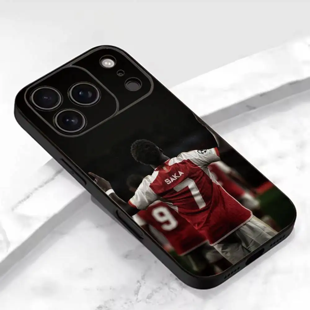 Фото Чехол для телефона Football Bukayo Saka 7 для iPhone 17, 16, 15, 14, 13, 12, 11 Plus, Pro Max и других моделей, мягкий черный чехол №4