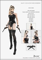 dollsfigure 16 female soldier gothic cc230 black sexy lingerie set accessories model fit 12 inch body doll