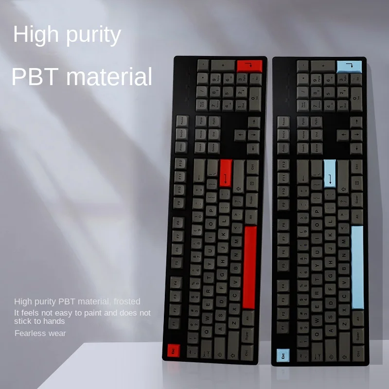 

Ретро серый зеленый красный синий 133 клавиши PBT сублимационный колпачок для клавиатуры XDA подходит для игр офиса механическая клавиатура колпачок