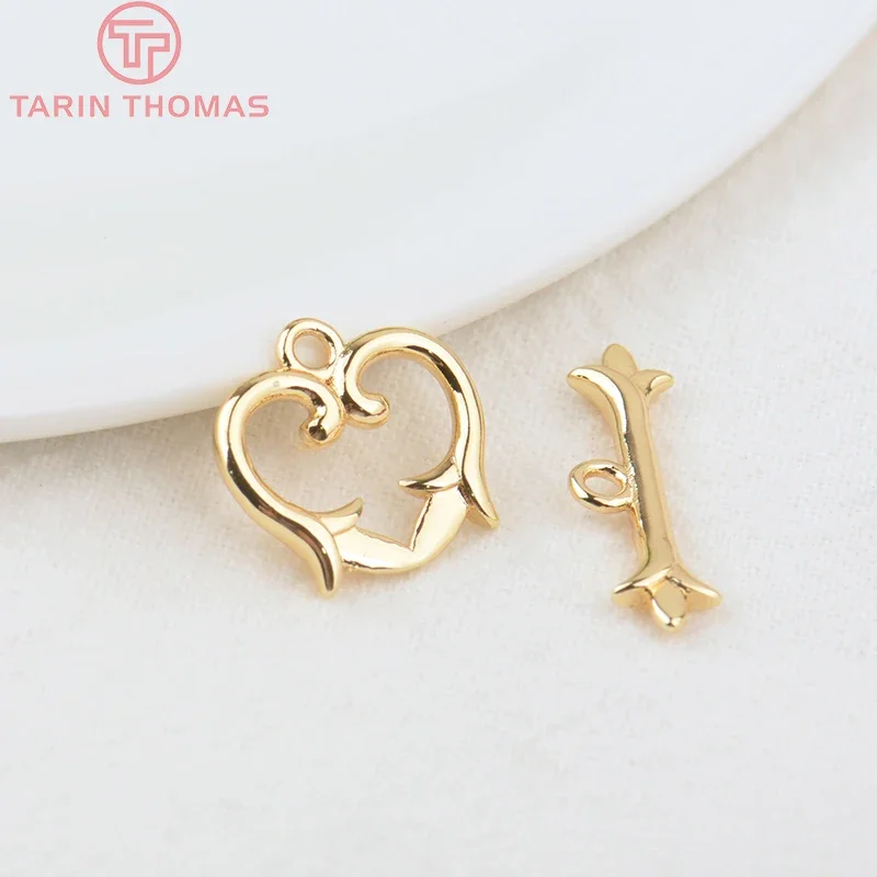 (3312) 6 комплектов O: 13.5x14MM T: 20.5MM 24-каратного позолоченного латунного браслета в