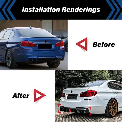 Для BMW F10 F18 5 серии M-Sport M5 2011 2012 2013 2014 2015 2016 задний бампер диффузор спойлер сплиттер аксессуары обвес комплект