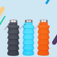 portable food grade silicone folding cup 500ml creative sports bottle outdoor retractable decompression water cup