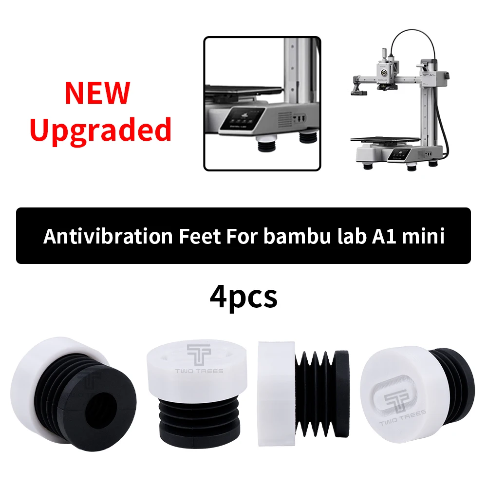 Фото Улучшенные антивибрационные резиновые накладки для Bambu Lab A1 mini, противоскользящие подставки, противоударный напольный коврик, специально для A1mini. №2
