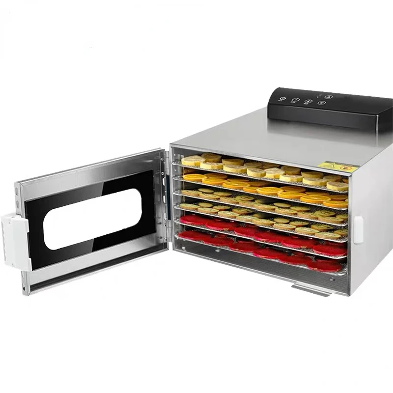 

110V/220V 6 Trays Rvs Gedroogd Voedsel Dehydrator Fruit Groente Snacks Uitdroging Lucht Droger Vlees Kruid drogen Machine