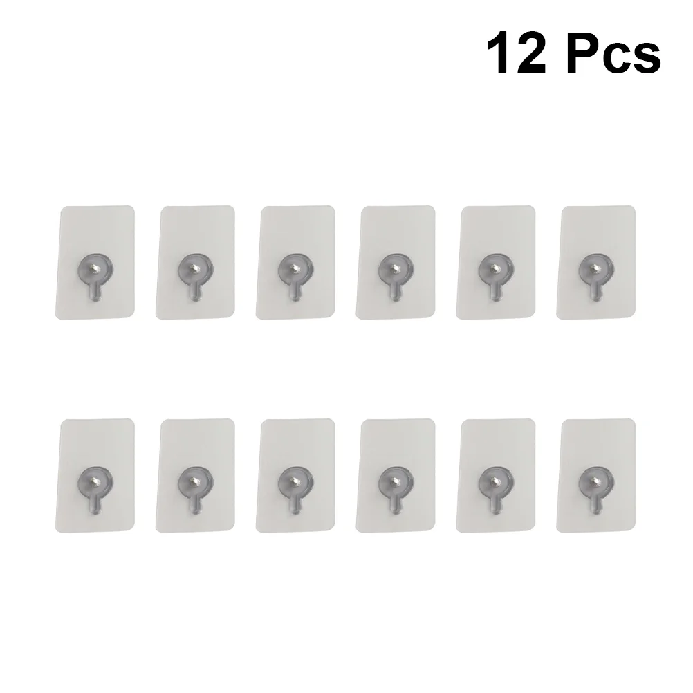 

12PCS Picture Nails Invisible Acrylic Punch Free Photo Frame Nails Picture Hooks for Home