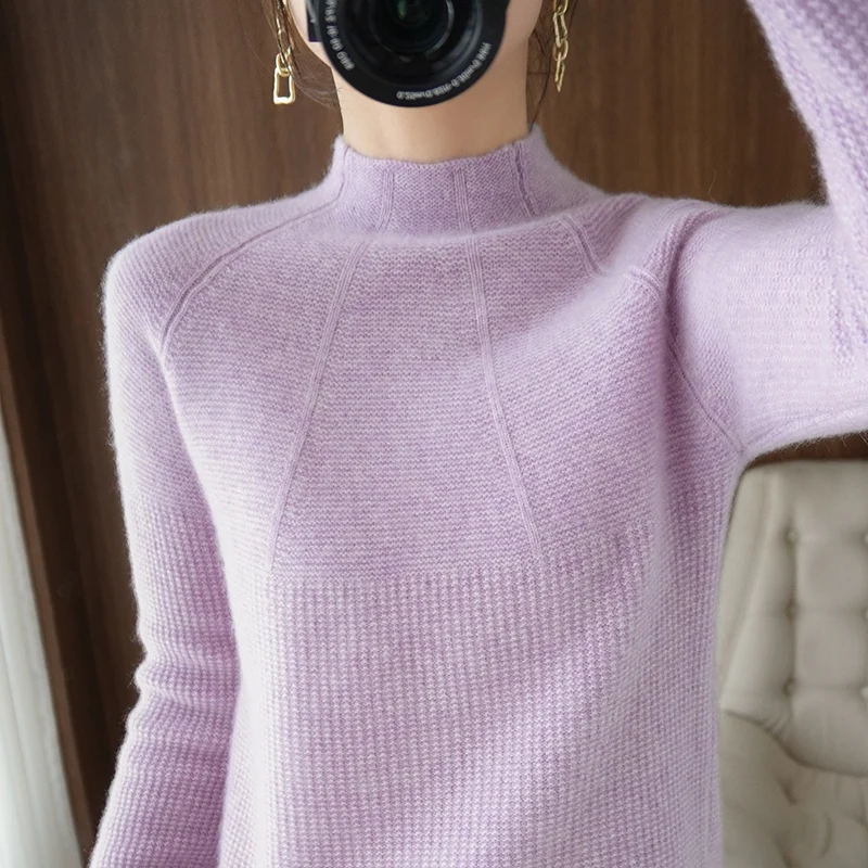 

Осенне-зимний Новый кашемировый свитер, Женская водолазка стандартной длины, Корейская Свободная трикотажная рубашка из 100% чистой шерсти