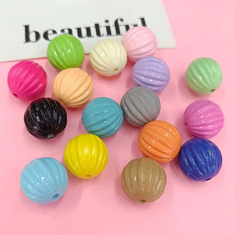 10 шт. круглые тыквы 16 мм акриловые пластиковые свободные бусины для изготовления