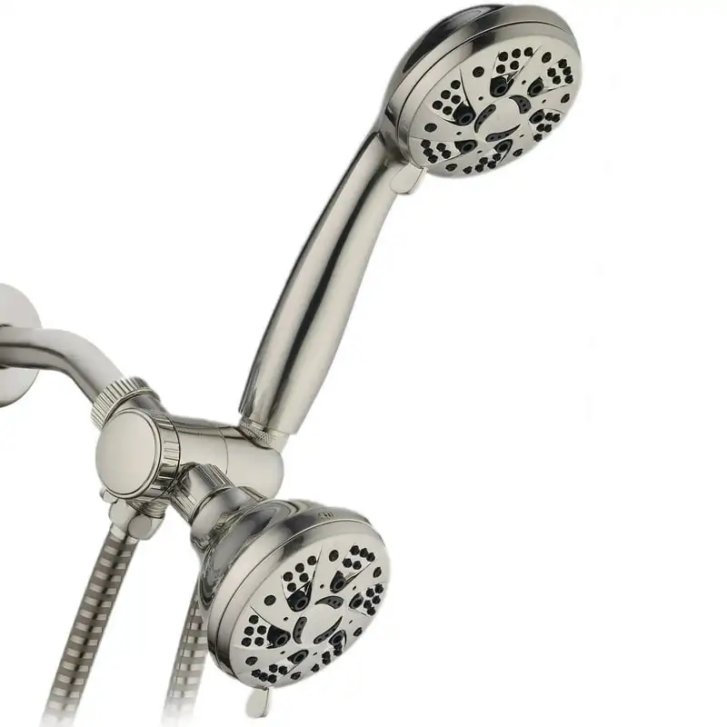 

48- Luxury 3-Way Dual Shower Combo, Brushed Nickel