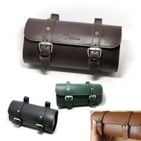 q392 bicycle bags brownblack motorcycle saddle bags pu leather motorbike side tool pouch tail bag luggage moto universal