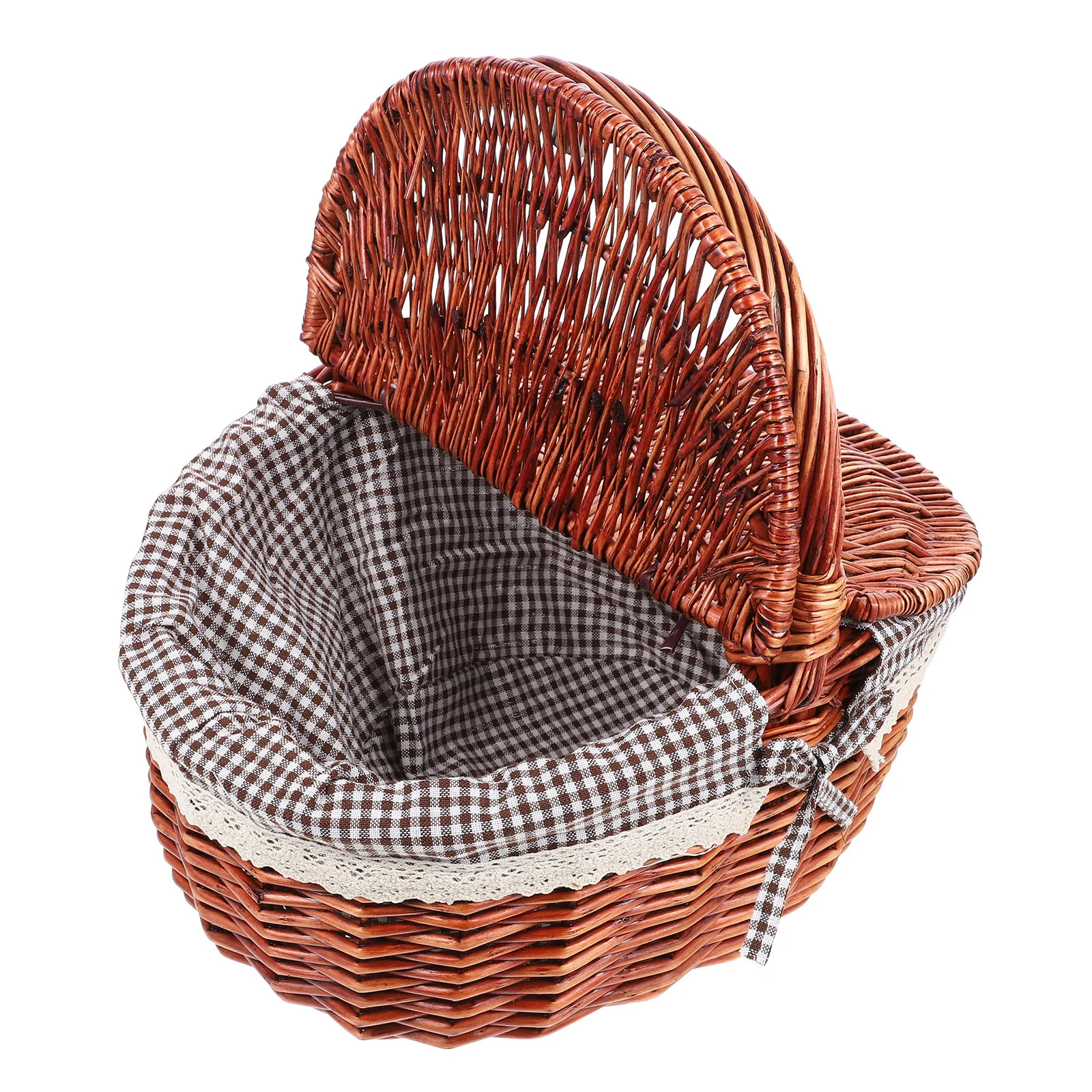 

Woven Basket Picnic Kitchen Vegetable Fruit Wicker Decorative Handmade Shopping