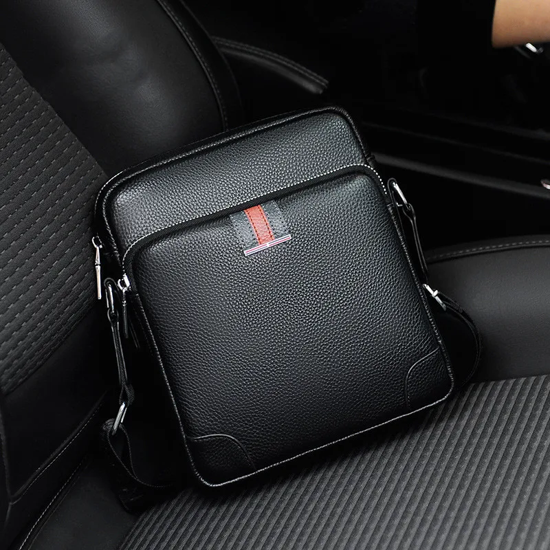 High Quality Genuine Leather Men's Shoulder Bag Business Male Zipper Crossbody Luxury Waterproof Messenger Bag For Man