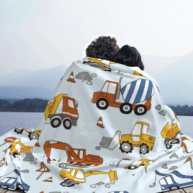 Строительные грузовики бульдозеры с рисунком трикотажные строительные