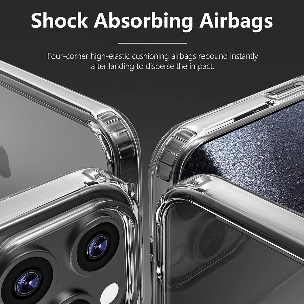 Гибридный противоударный чехол из PC+TPU для iPhone 18, 17 Air, 17E, 16, 16E, 15, 14 Plus, 13, 12, 11 Pro Max – прозрачная жесткая задняя панель, мягкий тонкий корпус (art.: 3920dc20fed84) - 3920dc20fed84